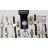 A selection of various watches to include a gentleman's cased Sekonda wristwatch with instruction