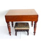 A 19th century mahogany bidet stand (minus ceramic liner) raised on turned tapering legs (possible