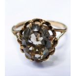 A 9-carat gold dress ring set with a citrine, ring size O/P (boxed)