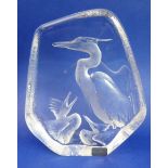 Mats Jonasson (Sweden) - a hand-crafted lead crystal decorative paperweight / sculpture, crested