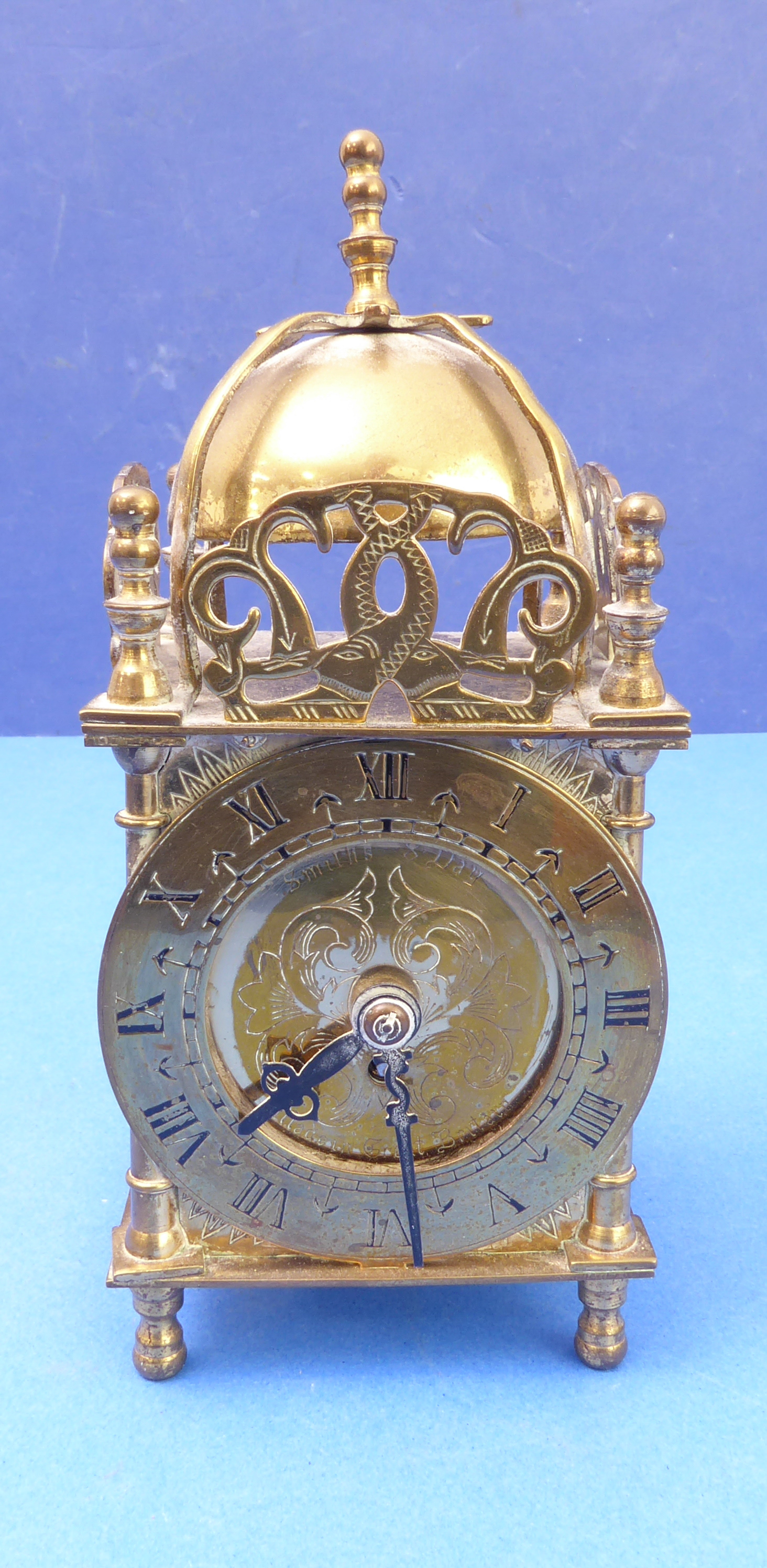 Two very similar 20th century brass carriage clocks each with white enamel dial with Roman numerals, - Image 2 of 8