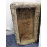 A rectangular stoneware trough (approx. 70cm wide x 37cm deep x 21.5cm high)