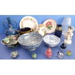 An interesting selection of mostly late 19th and early 20th century ceramics and glassware to