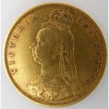 An 1892 Queen Victoria jubilee head half sovereign