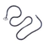 A long and heavy silver neckchain; the links made up of co-joined circles (44cm long)