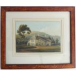 An early 19th century unsigned watercolour study; large thatched country chapel house with two