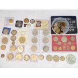 An interesting selection of coins, medallions and commemorative crowns etc. including decimal