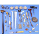 Various collectables and bijouterie to include a selection of small silverware, chopsticks, a late