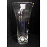 A Dartington Crystal 'Millennium Collection' fluted vase in its retailer's (Henry Jones of Marlow)