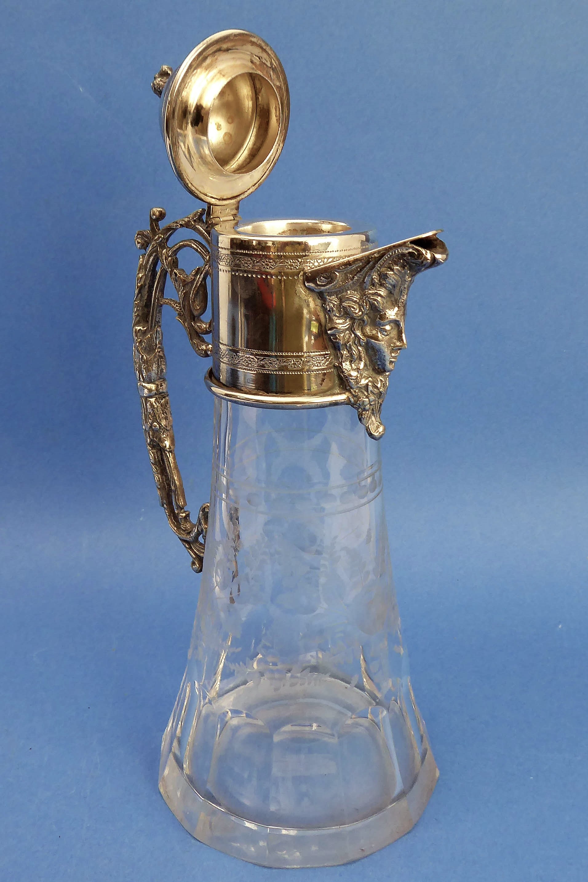 An ornate late 19th century claret jug with silver-plated mounts - Image 3 of 5