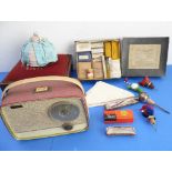 A variety of items to include an original 1950s/60s Alba transistor radio, a small 19th century