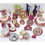 A selection of various miniature ornamental ceramics (mostly Limoges)