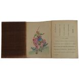 Chinese book with  hand painted depictions entitled "complete pictures of the eight noble steeds"