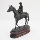 GILL PARKER (British b.1957) - a late 20th century bronze of a racehorse with jockey up. The base