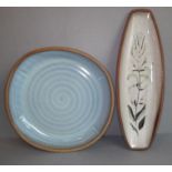 DAVID LEACH (1911-2005) - a circa 1950s boat-shaped studio pottery dish, decorated in scrafitto with