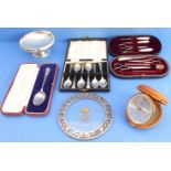 A variety to include hallmarked silver 1937 Edward VIII Coronation spoon (cased): a set of six