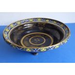 An unusual early 20th century Masonic pottery bowl: the raised border with gilded rim and