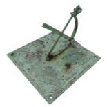 A bronze sundial with engraved central style and compass points, signed 'Myers - Londini' (