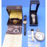 A Longines gold-plate-cased gentleman's quartz wristwatch and four other watches: 1. the Longines