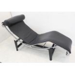 An LC 4 lounger by Casina after Bauhaus classic design in 1928 by Le Corbusier (modern copy),