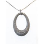 A 9-carat gold multi-diamond (1.36 carats) pendant and chain