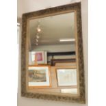 A wall-hanging looking glass with shabby-chic painted frame (107.5cm x 75cm)