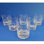 Roland Ward (Nairobi, Kenya) - a set of six tumblers individually and very finely engraved with