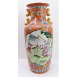 A large late 19th / early 20th century Chinese porcelain vase; the neck with flaring rim above a