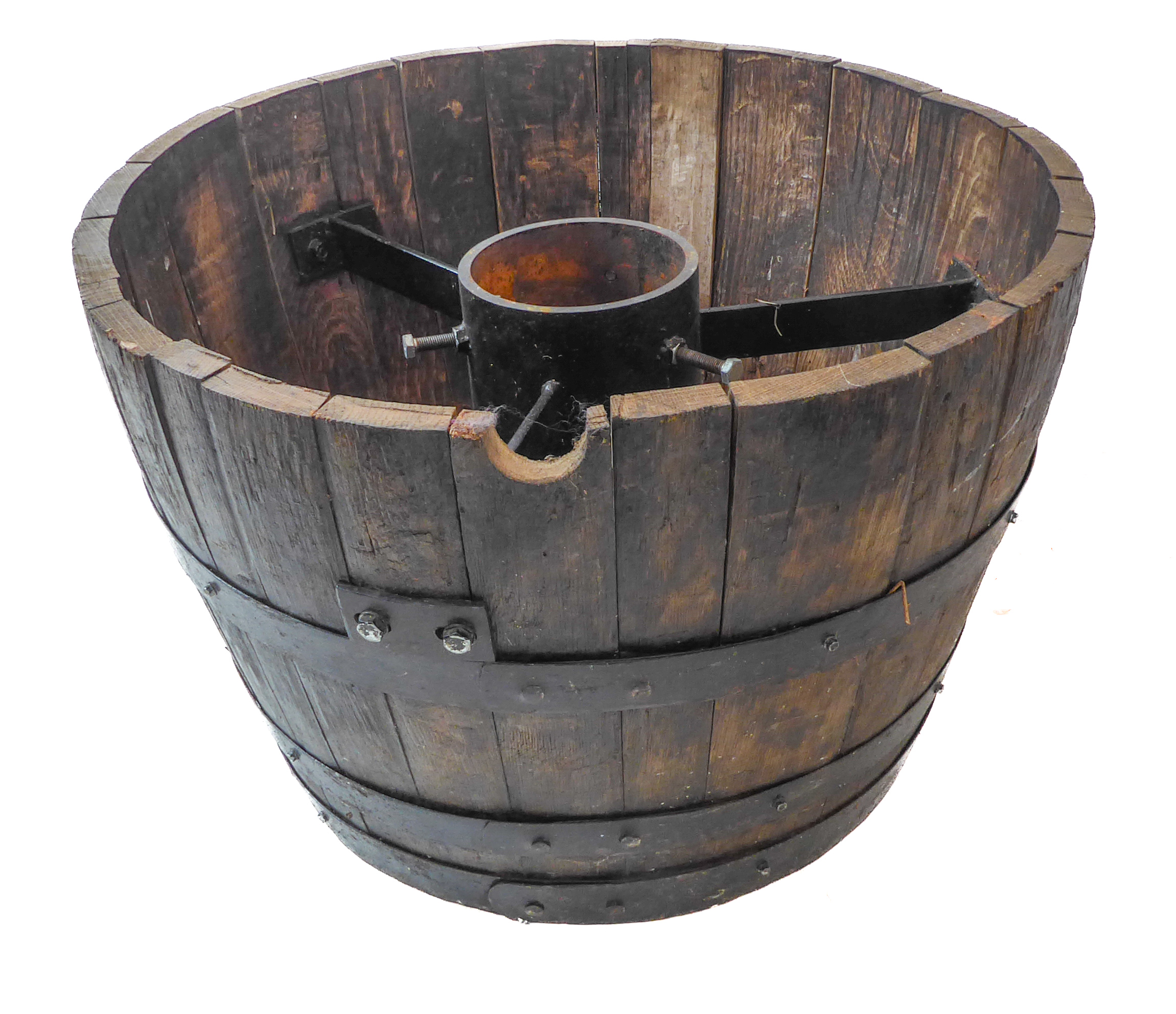 A large coopered half-barrel (77.5cm)