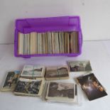A large number (estimated at several hundred) of postcards, mainly British and French, many older