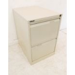 A modern Bisley two-drawer filing cabinet (47cm wide x 62cm deep x 71cm high)