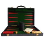 A large backgammon board by H.P.G. & S. Ltd. - London (64cm x 48cm open). Hardly used and with