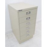 A modern Bisley six-drawer office filing cabinet (35cm wide x 46cm deep x 71cm high)