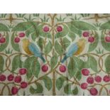 A pair of curtains in Art Nouveau/ William Morris inspired fabric 'Cherry Picker' from the Sheila