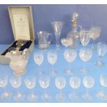 Good quality glassware to include: a silver-mounted claret jug; a Metropolitan Crystal Glass Works
