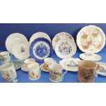 1897 Victoria diamond jubilee - ten plates, five mugs, two cups and saucers, and a circa 1900 'Our