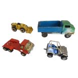 Three Tonka toy vehicles and one other for restoration (4)