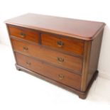 A 19th century mahogany chest: moulded top above two half-width and two full-width graduated