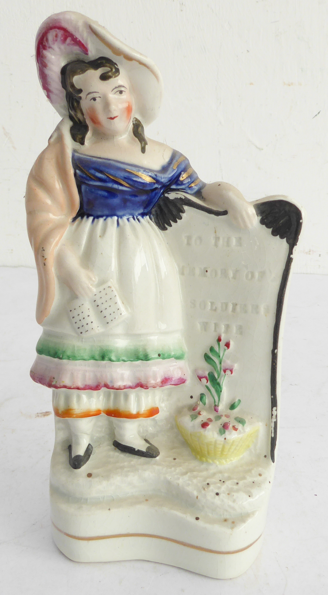 Nine 19th century hand-decorated flatback figures to include musicians, seafood sellers, a spill - Image 9 of 11