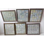 Cigarette cards - six framed and glazed sets: Godfrey Phillips Ltd, 'Aircraft' (54); Lambert &