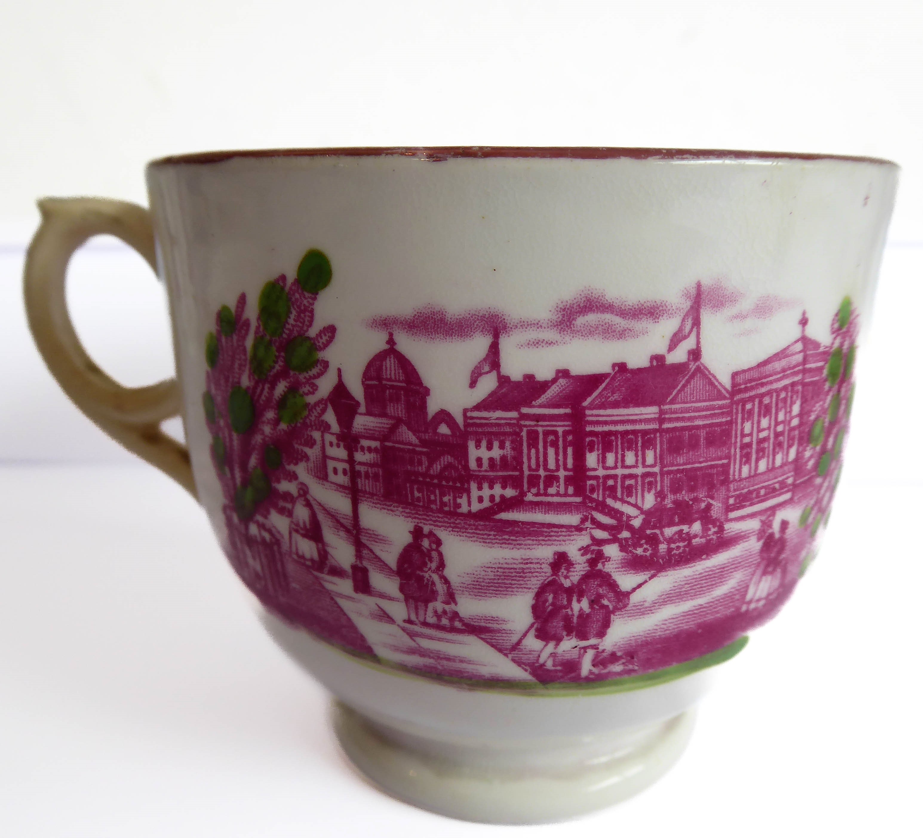 Six early to mid 19th century Sunderland lustre commemorative cups and saucers, and one cup: 1817 - Image 9 of 30