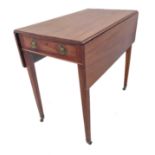 A George III mahogany Pembroke table of pleasing colour and small proportions; single end drawer and
