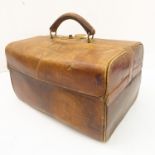 An early 20th century brown-leather doctor's bag (33cm wide)