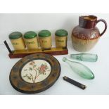 An interesting selection of collectables comprising: a set of four mid-20th century kitchen