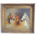 A good gilt-framed oil on canvas study 'We Three Kings' (Arkle, Red Rum and Desert Orchid) (canvas
