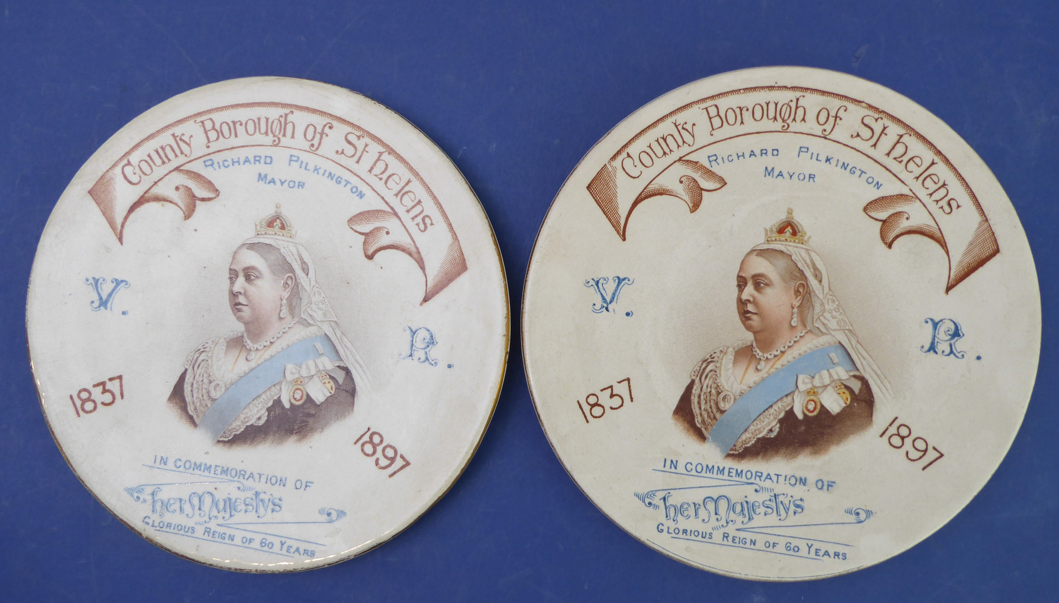 Two late 19th century H. Webb teapot stands commemorating the diamond jubilee of Queen Victoria in