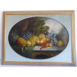 In the style of ELOISE HARRIET STANNARD - A still life with a multitude of fruit upon a marble-