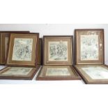 REGINALD CLEAVER (1870-1954) - a set of eight late 19th century and later prints in oak frames: