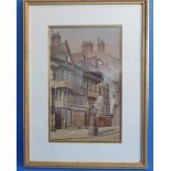 Richard Taylor Bellhouse (urban architecture artist, exhibited 1880-94) - watercolour monogrammed