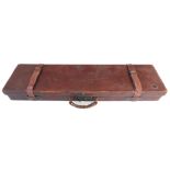 A leather gun case with William Ford - 16 St Mary's Row label (32 1/4" external length)